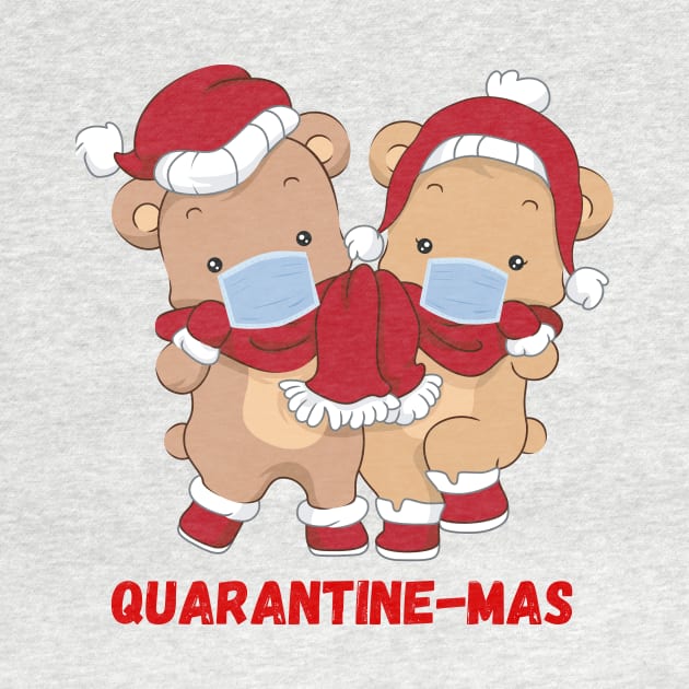 Quarantine-Mas Christmas Bears Christmas Quarantine Cute Bears Wearing Masks Funny Christmas Gift Bear Couple Christmas Couple by nathalieaynie